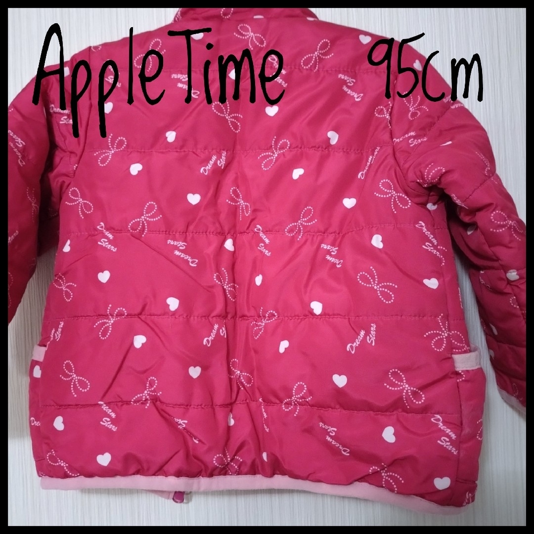 Apple Time 95㎝ ジャンパー 濃いピンク 女の子 裏起毛 温かい キッズ/ベビー/マタニティのキッズ服女の子用(90cm~)(ジャケット/上着)の商品写真