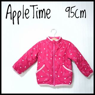 Apple Time 95㎝ ジャンパー 濃いピンク 女の子 裏起毛 温かい(ジャケット/上着)