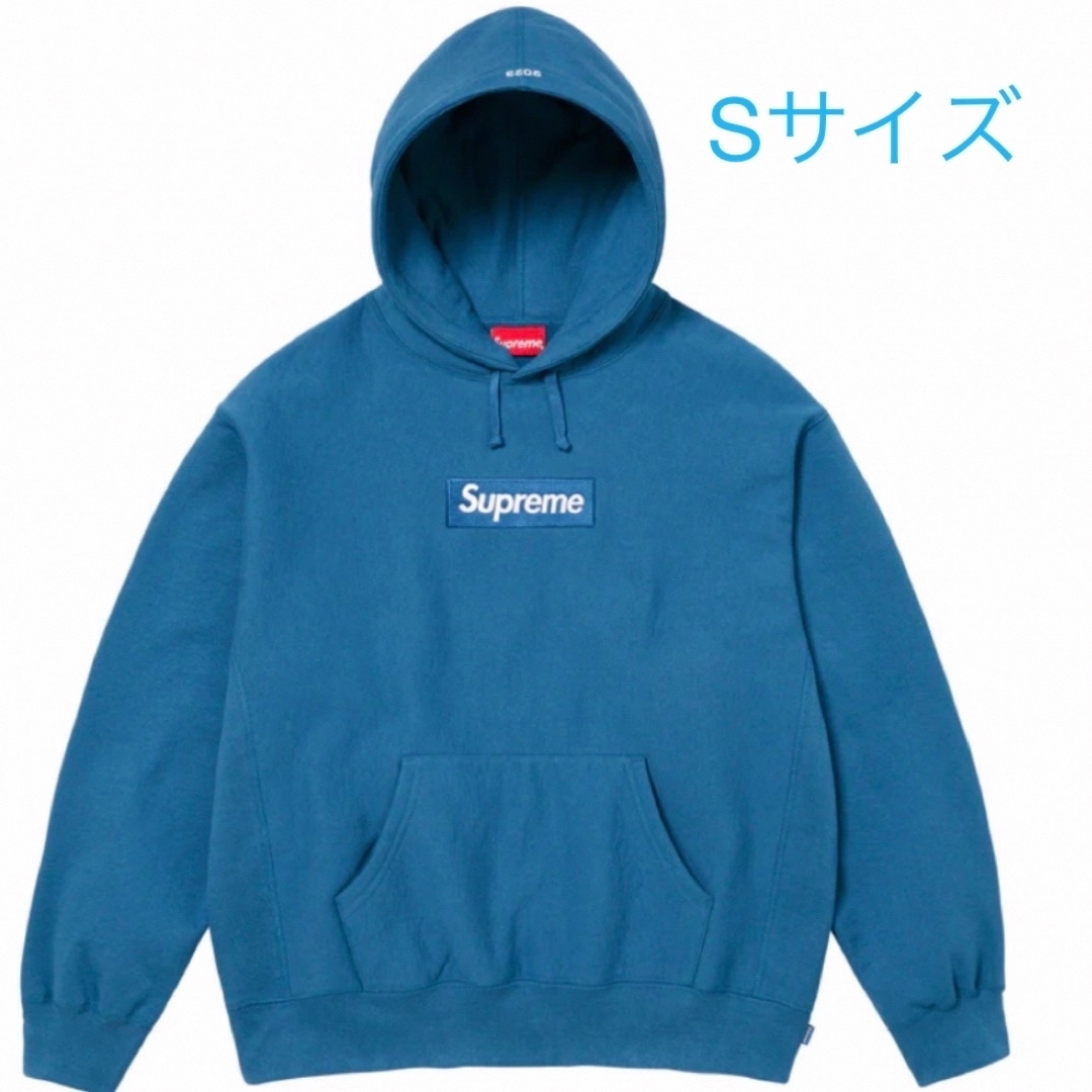 トップスSupreme Box Logo Hooded Sweatshirt BLUE