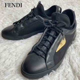 FENDI - FENDI フェンディ バグズアイ スタッズ レースアップ レザー