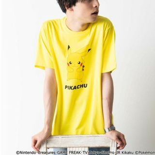 ウィゴー(WEGO)の新品未使用！WEGO ポケモン ピカチュウ イエロー メンズ Lサイズ Tシャツ(Tシャツ/カットソー(半袖/袖なし))