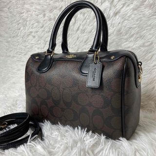 コーチ(COACH)のコーチ　ショルダーバッグ　2way ミニベネット  ブラウン ブラック(ショルダーバッグ)