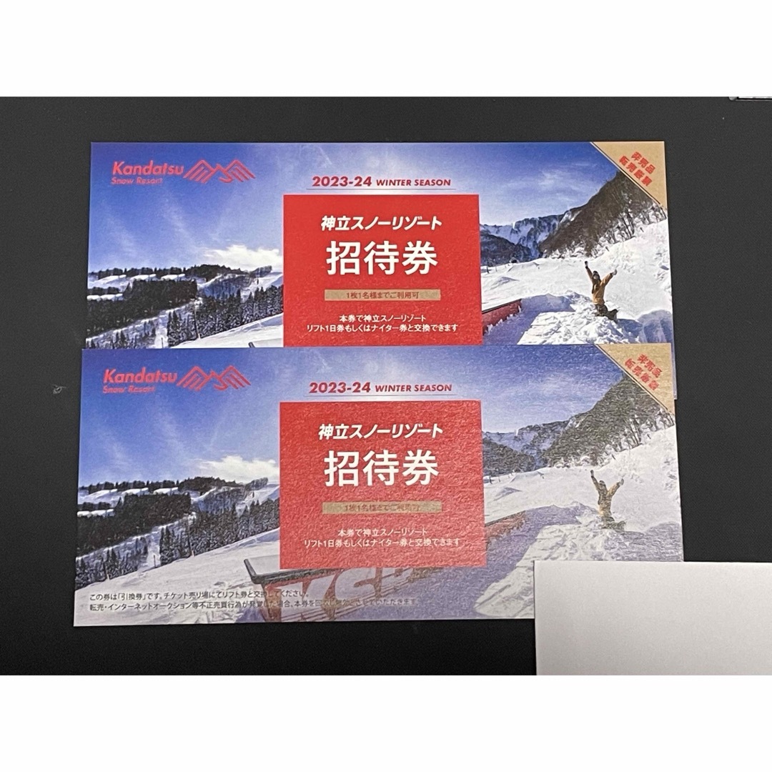 神立スノーリゾート リフト一日券 2枚 3 31まで - スキー場