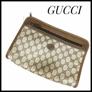 グッチ(Gucci)のグッチ  オールドグッチ GG柄 クラッチバッグ ブラウン GGスプリーム(セカンドバッグ/クラッチバッグ)