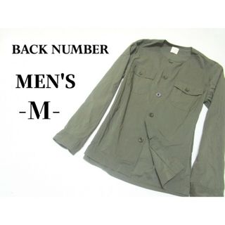 バックナンバー(BACK NUMBER)のメンズM◇BACK NUMBER◇ノーカラー長袖シャツ カーキ(シャツ)