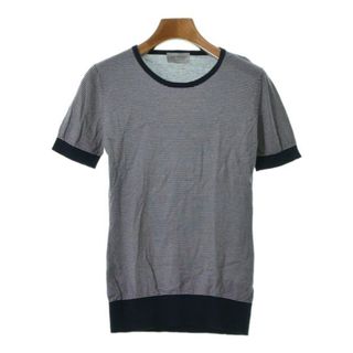 ジョンスメドレー(JOHN SMEDLEY)のJOHN SMEDLEY ニット・セーター S 紺x白系(ボーダー) 【古着】【中古】(ニット/セーター)