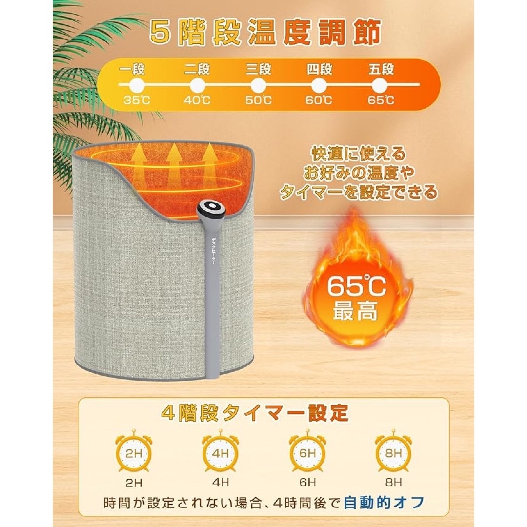 ✨新品✨ パネルヒーター デスクヒーター 省エネ 節電対策 遠赤外線360° スマホ/家電/カメラの冷暖房/空調(電気ヒーター)の商品写真