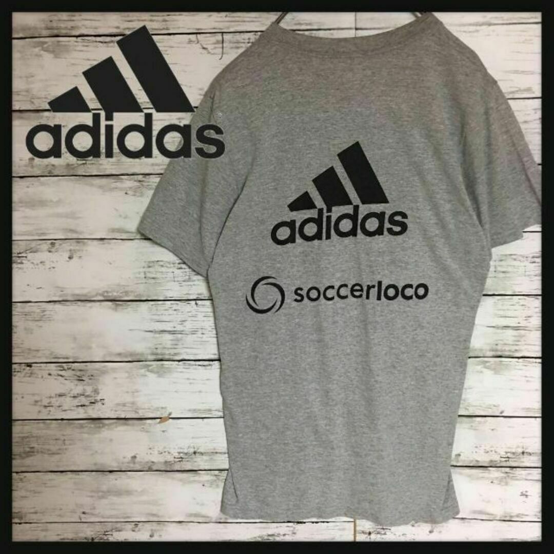 adidas(アディダス)の【背面ビッグロゴ有り】アディダス　半袖両面プリントTシャツ　人気灰色　K274 メンズのトップス(Tシャツ/カットソー(半袖/袖なし))の商品写真