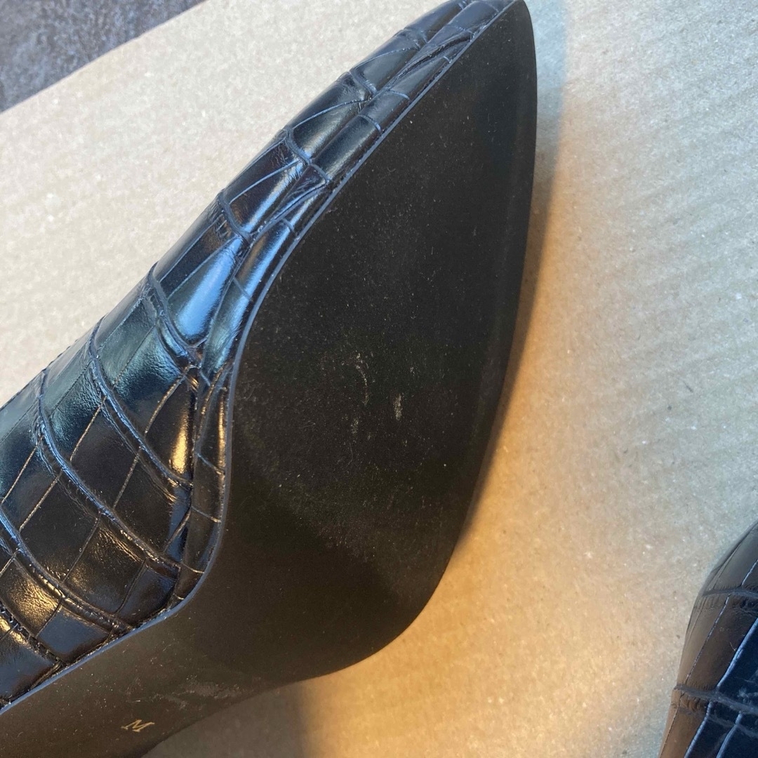 EVRIS(エヴリス)のEVRIS エンボスクロコバイカラーヒールパンプス　黒　ブラック レディースの靴/シューズ(ハイヒール/パンプス)の商品写真