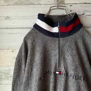 トミーヒルフィガー(TOMMY HILFIGER)のTOMMY HILFIGER メンズ　ハーフジップフリーストレーナー　L b4e(スウェット)