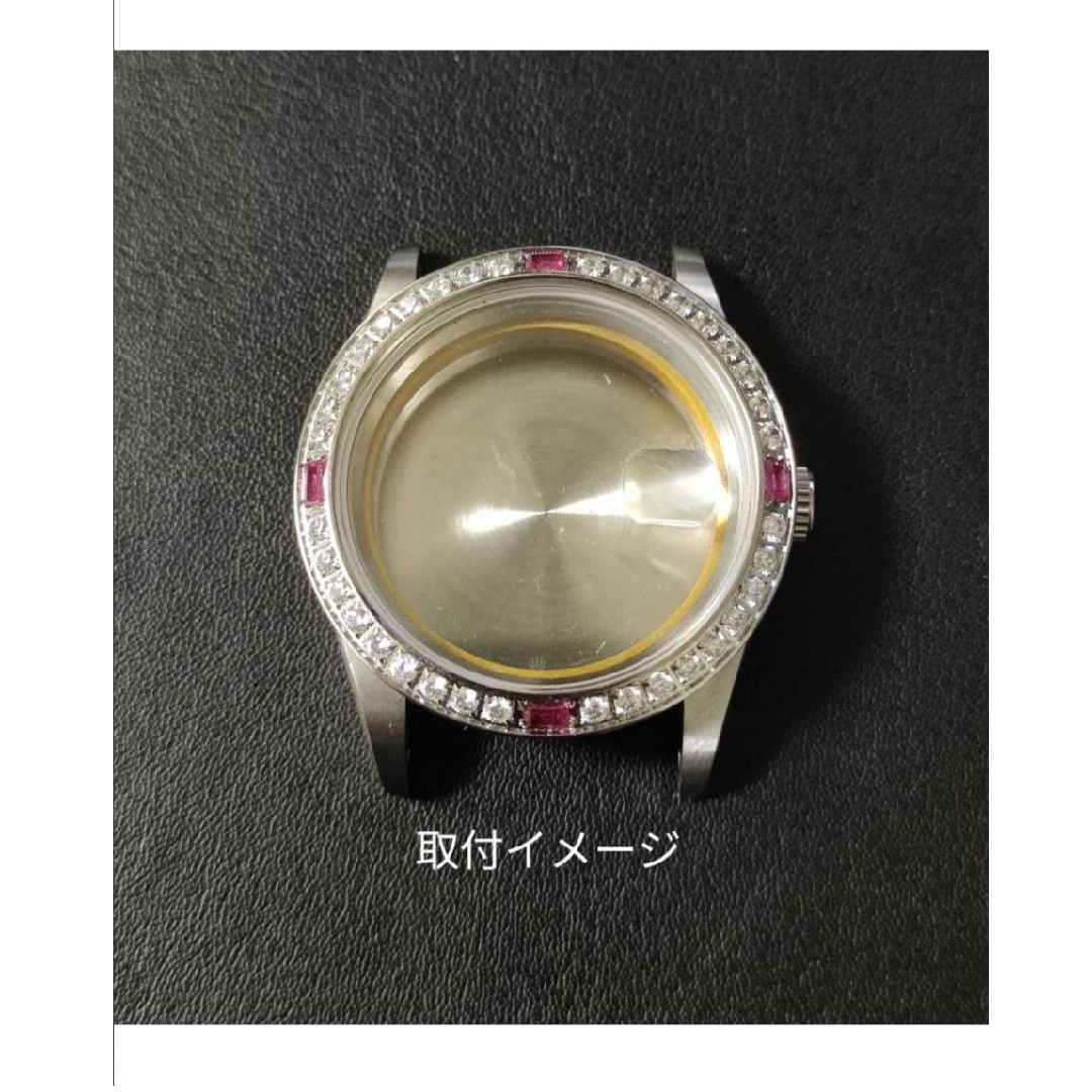 36mm用  社外品 アフターダイヤ ベゼル シルバー×レッド ロレックス メンズの時計(その他)の商品写真