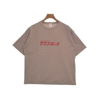 SAUNA サウナ Tシャツ・カットソー M ピンクベージュ 【古着】【中古】(Tシャツ/カットソー(半袖/袖なし))