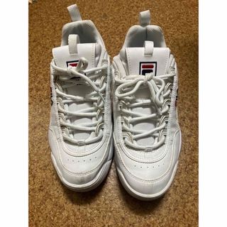 フィラ(FILA)のフィラ ディスラプター 2 レディース  スニーカー ホワイト レッド(スニーカー)