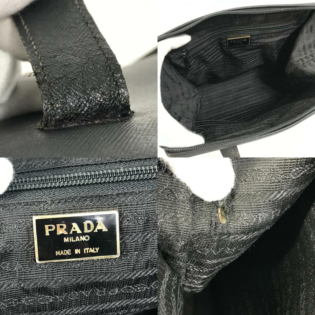 プラダ PRADA ロゴ サフィアーノ 肩掛け カバン ショルダーバッグ レザー ブラック