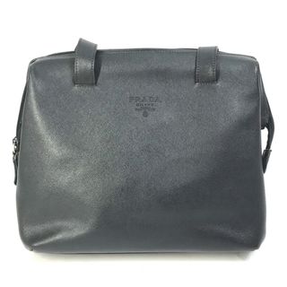 プラダ(PRADA)のプラダ PRADA ロゴ サフィアーノ 肩掛け カバン ショルダーバッグ レザー ブラック(ショルダーバッグ)