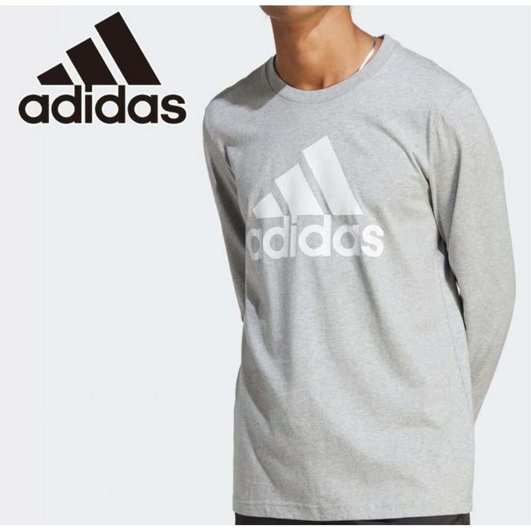 adidas(アディダス)の【 M グレー 新品 タグ付き 】 adidas アディダス 長袖 Tシャツ メンズのトップス(Tシャツ/カットソー(七分/長袖))の商品写真