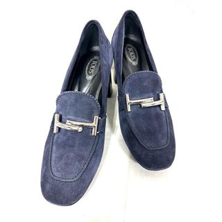 トッズ(TOD'S)の【中古】TOD'S トッズ 靴 パンプス レディース スエード ダブルT チャンキーヒール サイズ38 1/2(その他)