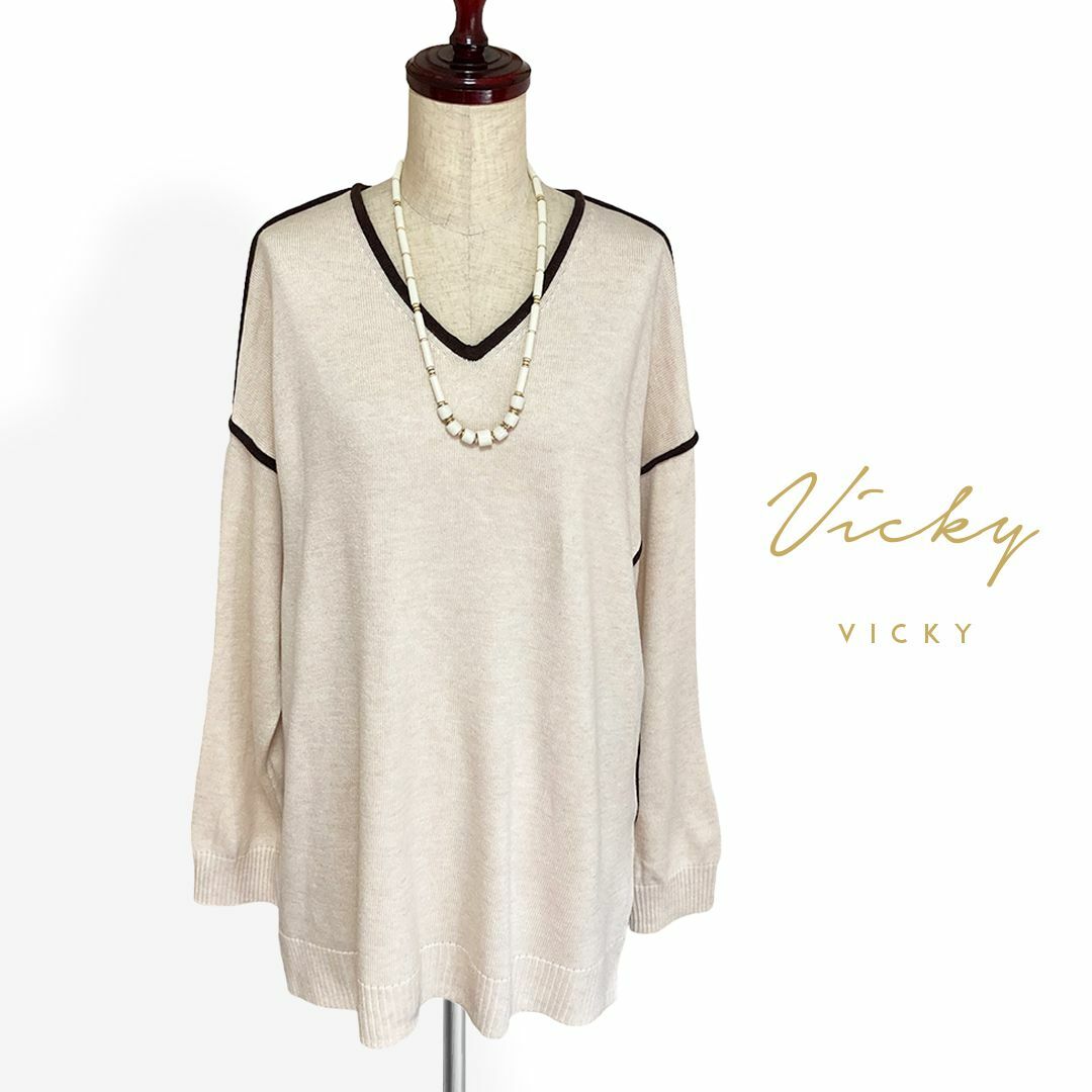 VICKY(ビッキー)のVICKY☆冬物ドロップショルダーVネックウールニット レディースのトップス(ニット/セーター)の商品写真