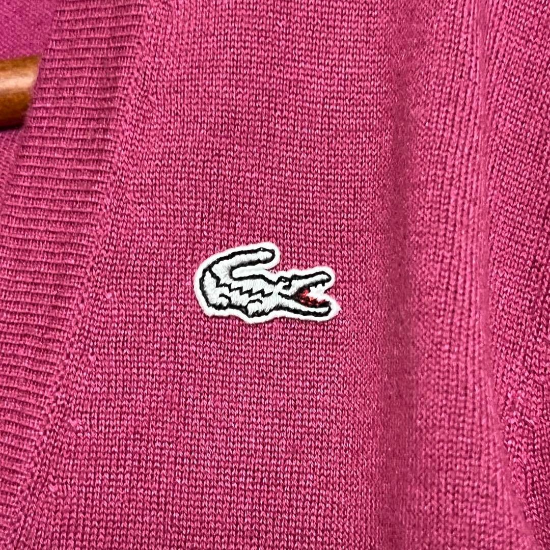 LACOSTE(ラコステ)の美品希少【ラコステ】42サイズXLカーディガン 絹シルク30%毛ウール70 レディースのトップス(カーディガン)の商品写真