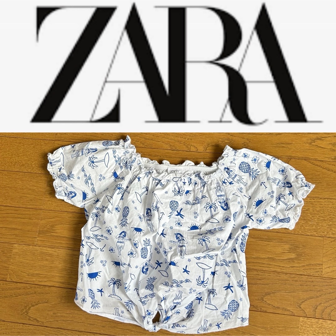 ZARA(ザラ)のアロハシャツ シャツ Tシャツ トップス 120cm キッズ ザラ ZARA キッズ/ベビー/マタニティのキッズ服女の子用(90cm~)(Tシャツ/カットソー)の商品写真