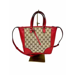 グッチ(Gucci)の【中古】【美品】GUCCI グッチ　バッグ レディース 2WAY GGキャンバス ブラウン レッド　4429241 美品 アウトレット(メッセンジャーバッグ)