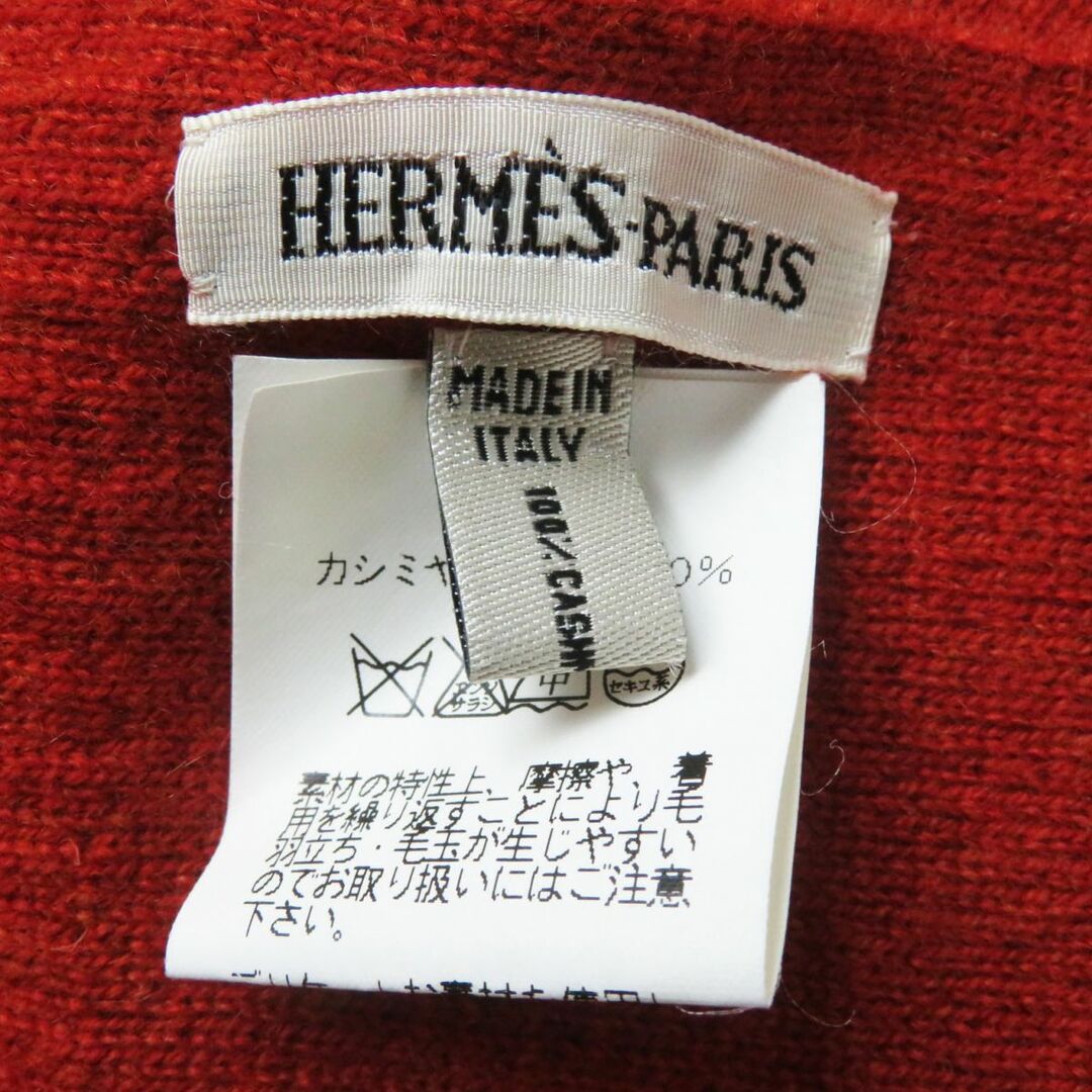 Hermes(エルメス)の極美品◎正規品 イタリア製 HERMES エルメス マルジェラ期 レディース カシミヤ100％ マフラー オレンジ×レッド H柄 レディースのファッション小物(マフラー/ショール)の商品写真