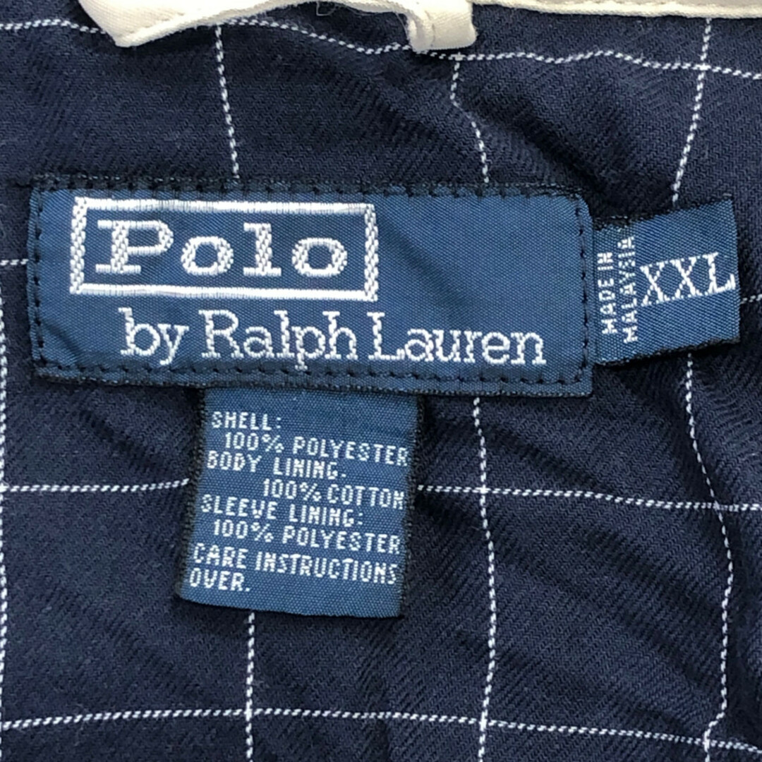 POLO RALPH LAUREN(ポロラルフローレン)の90年代 Polo by Ralph Lauren ポロ ラルフローレン スムースポリ スイングトップ 大きいサイズ ベージュ (メンズ XXL) 中古 古着 P1656 メンズのジャケット/アウター(その他)の商品写真