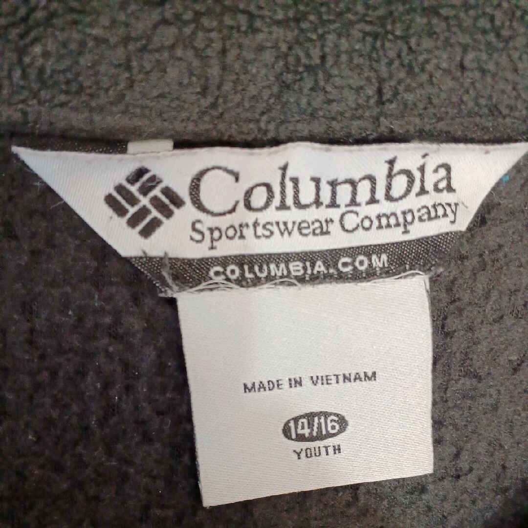 Columbia(コロンビア)の84♪US古着コロンビアフリースジャケットブラックユース14/16身長160cm キッズ/ベビー/マタニティのキッズ服女の子用(90cm~)(ジャケット/上着)の商品写真