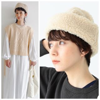 ビームスボーイ(BEAMS BOY)の新品 BEAMS BOY デコー ウール ボア ハット キャップ 定価8800円(ハット)