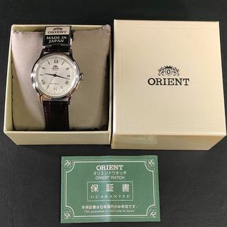 オリエント(ORIENT)の極美品【稼働品】ORIENT　オリエント　AC00　ホワイト　ブラウン　自動巻き(腕時計(アナログ))