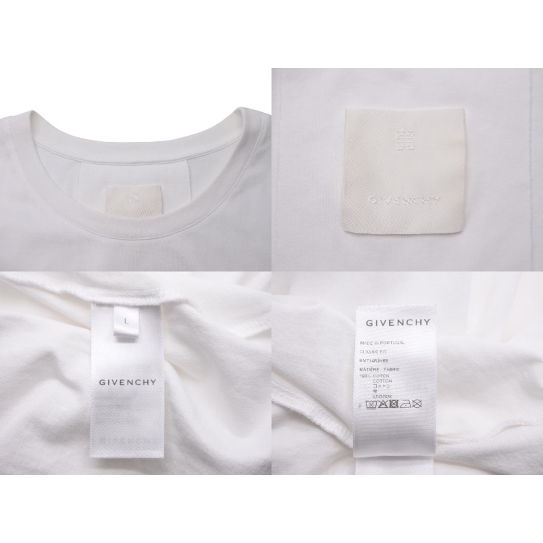 GIVENCHY(ジバンシィ)の極美品 Givenchy ジバンシー 半袖Ｔシャツ トップス ブランドロゴ BM714R3Y6B ポルトガル製 コットン ホワイト サイズL 中古 57703 レディースのトップス(Tシャツ(半袖/袖なし))の商品写真
