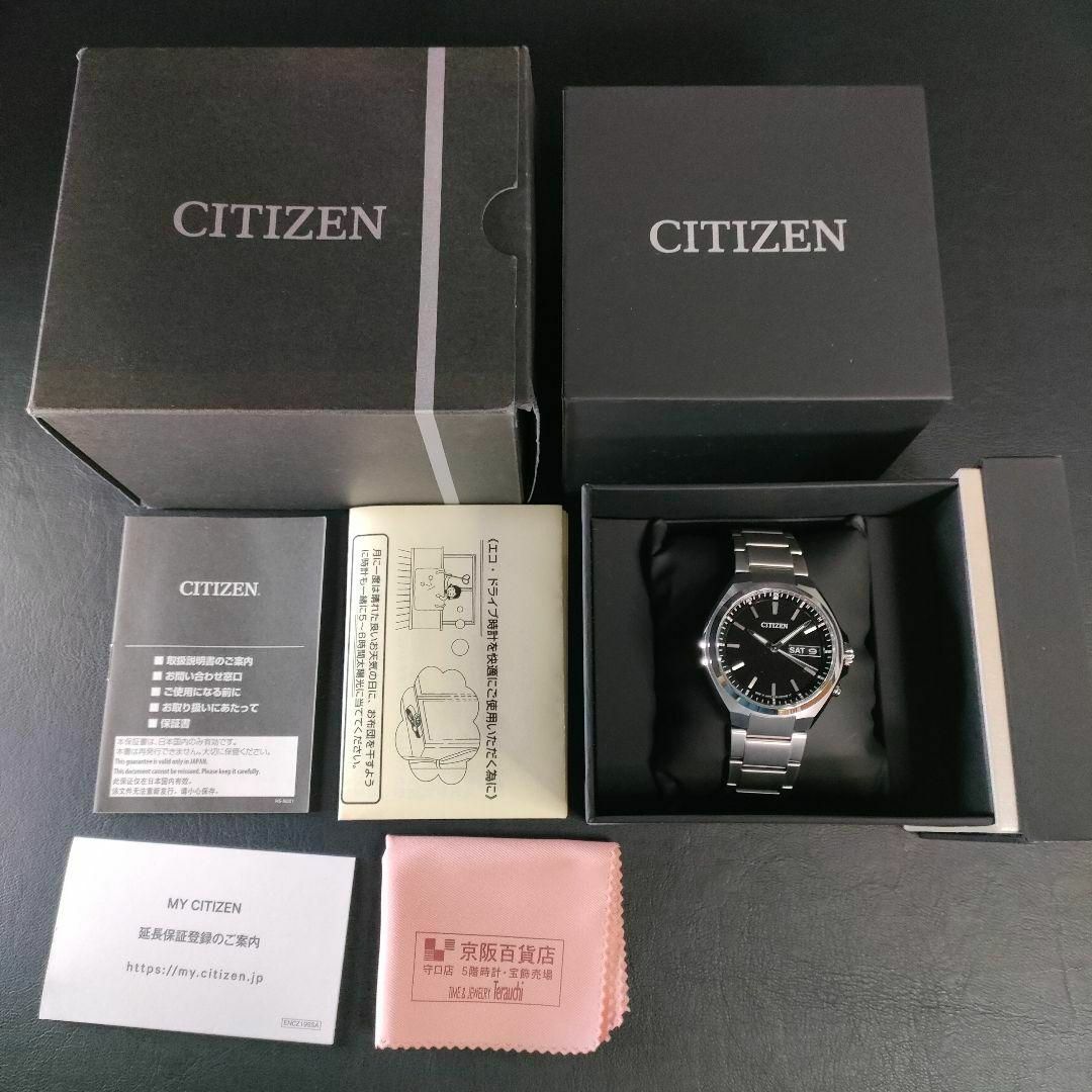 ブラックシルバー文字盤サイズ極美品【稼働品】CITIZEN　シチズン　H100　ブラック　シルバー　ソーラー