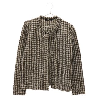 コムデギャルソン(COMME des GARCONS)のtricot COMME des GARCONS トリコ コム デ ギャルソン ウールハウンドトゥースビン留めニットカーディガン TN-T055 ブラック/ホワイト(カーディガン)