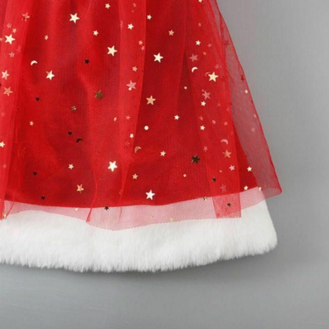 110 キッズ サンタ コスチューム コスプレ クリスマス ワンピース キッズ/ベビー/マタニティのキッズ服女の子用(90cm~)(ワンピース)の商品写真