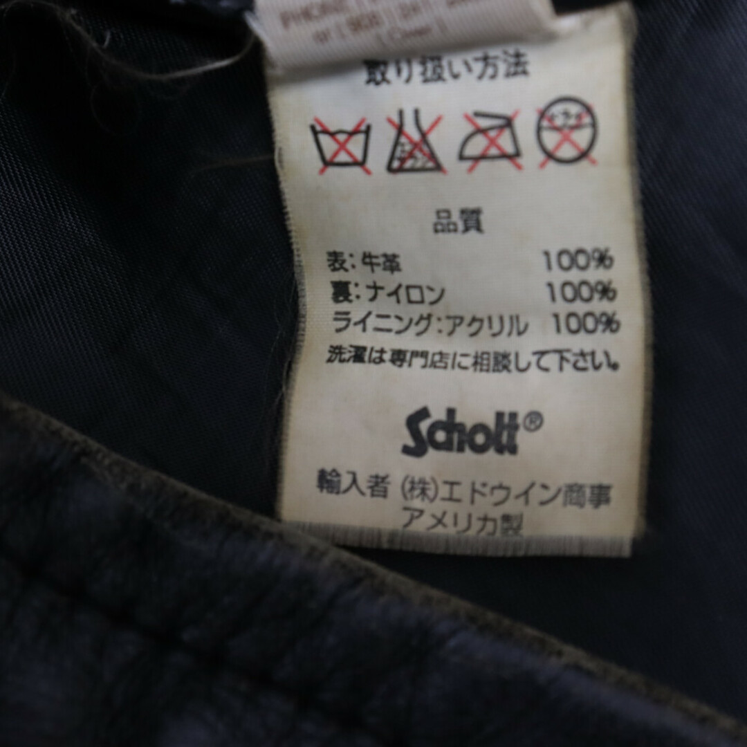 schott(ショット)のSCHOTT ショット 90s vintage シングルライダースジャケット ヴィンテージ ブラック メンズのジャケット/アウター(ライダースジャケット)の商品写真