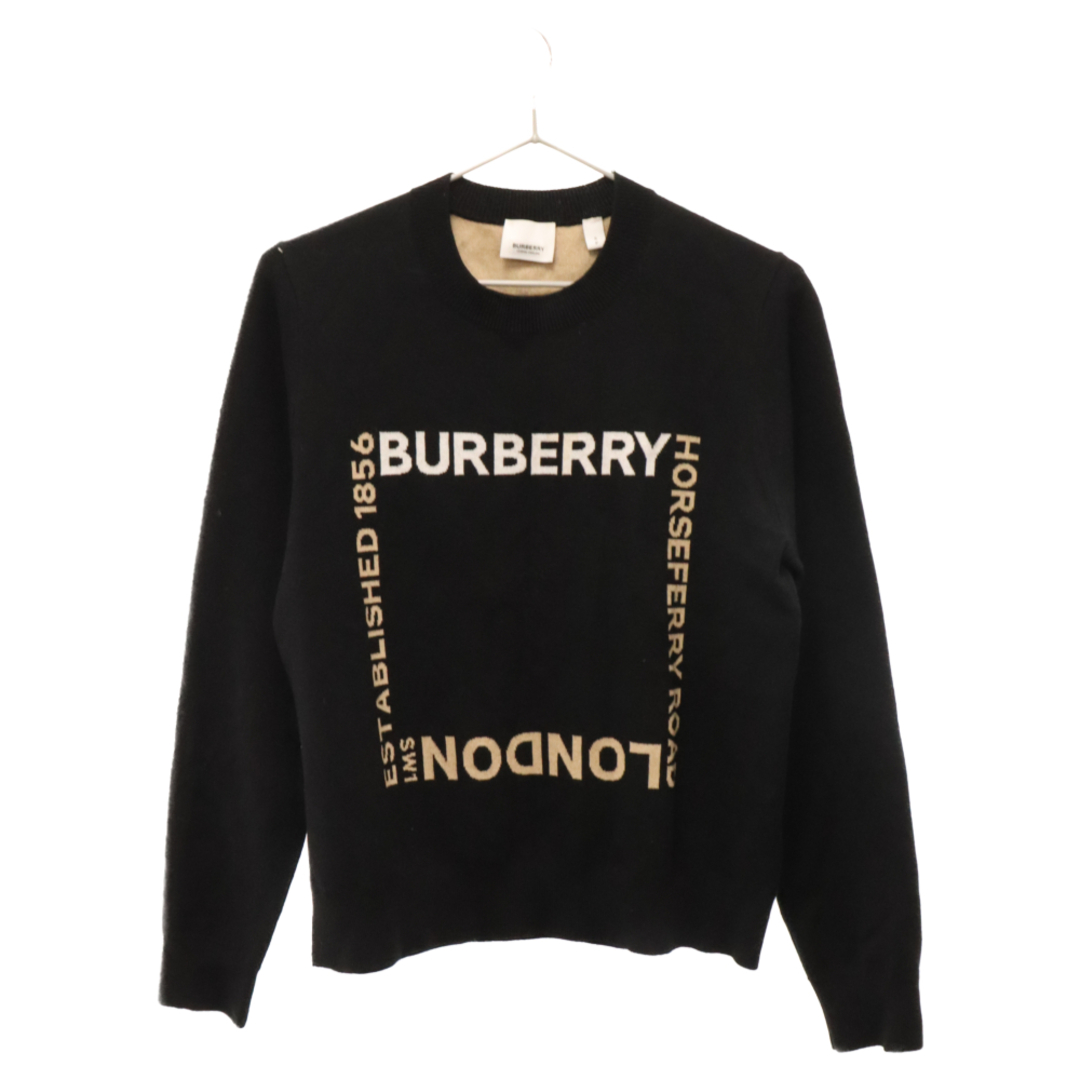 BURBERRY(バーバリー)のBURBERRY バーバリー Horseferry Square Wool Blend Jacquard Sweater ホースフェリースクエア ウールジャカード長袖セーターニット 8052414 ブラック レディース レディースのトップス(ニット/セーター)の商品写真