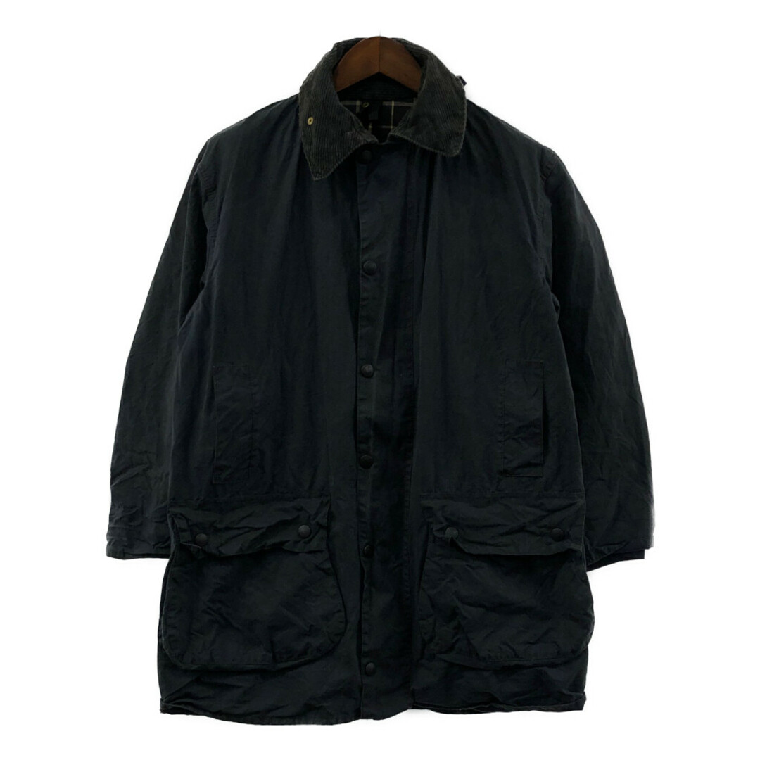 90年代 Barbour バブアー BORDER オイルドジャケット 防寒 ネイビー (メンズ L相当)   P1681色ネイビー