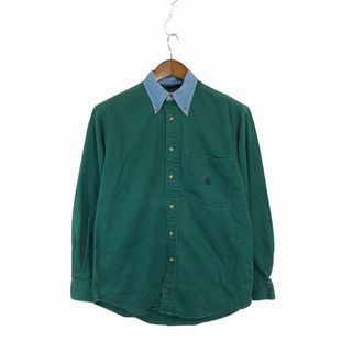 ノーティカ(NAUTICA)の90年代 NAUTICA ノーティカ ボタンダウン 長袖シャツ グリーン (メンズ S) 中古 古着 P1743(シャツ)