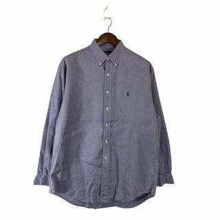 ポロラルフローレン(POLO RALPH LAUREN)の90年代 Polo by Ralph Lauren ラルフローレン YARMOUTH ボタンダウン 長袖シャツ カジュアル パープル (メンズ 16-1/2) 中古 古着 P1748(シャツ)