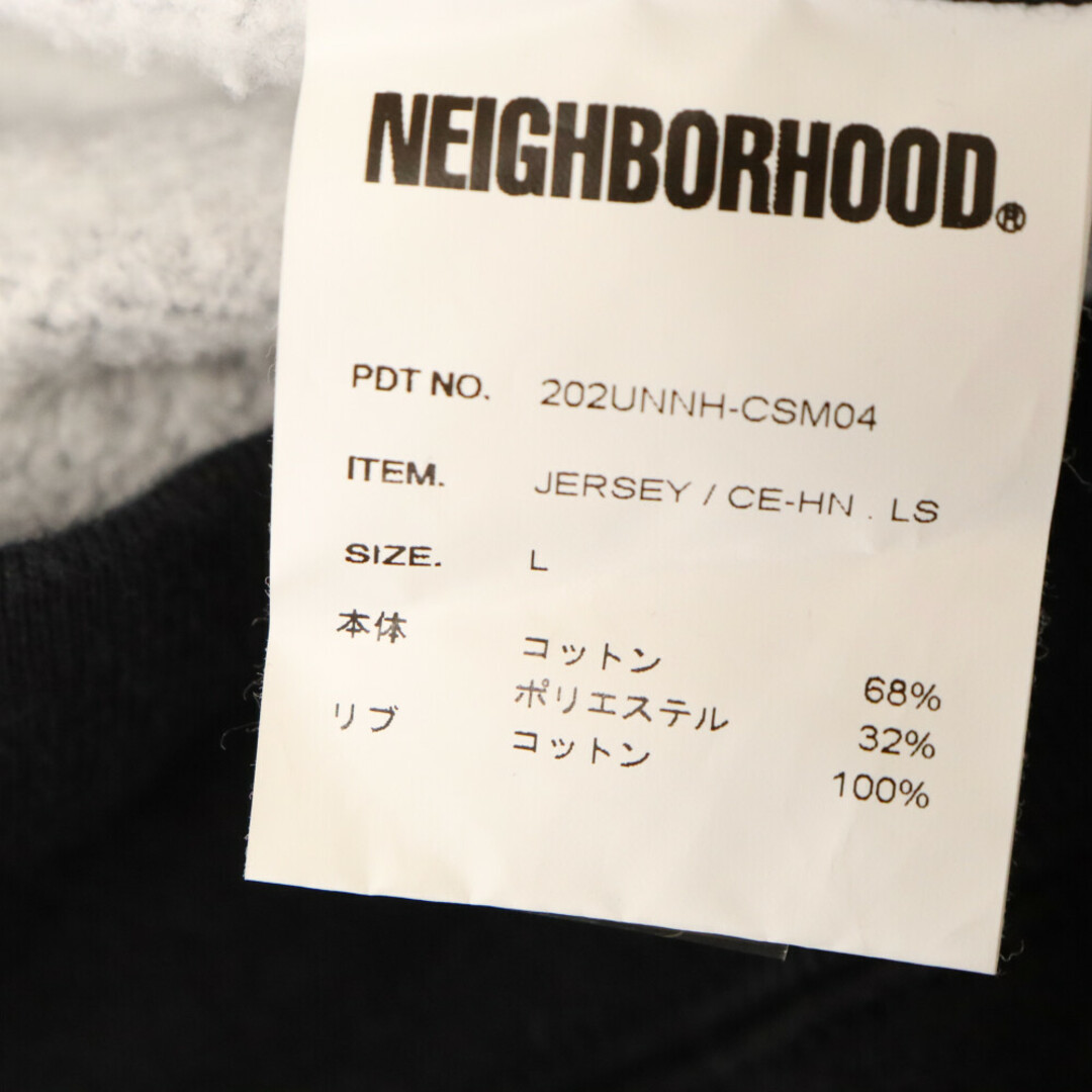 61センチ肩幅NEIGHBORHOOD ネイバーフッド 20AW JERSEY CE-HN.LS 刺繍 ロゴ スウェット トレーナー ブラック 202UNNH‐CSM04