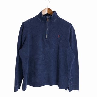 ポロラルフローレン(POLO RALPH LAUREN)の90年代 Polo by Ralph Lauren ポロ ラルフローレン ドライバーズニット セーター カジュアル ネイビー (メンズ XL) 中古 古着 P1766(スウェット)