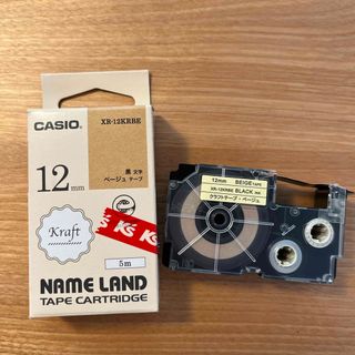 カシオ(CASIO)のCASIO ネームランド クラフトテープ XR-12KRBE 12mm(OA機器)