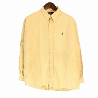 ポロラルフローレン(POLO RALPH LAUREN)の90年代 Polo by Ralph Lauren ポロ ラルフローレン BLAIRE ボタンダウン 長袖シャツ カジュアル イエロー (メンズ L) 中古 古着 P1786(シャツ)