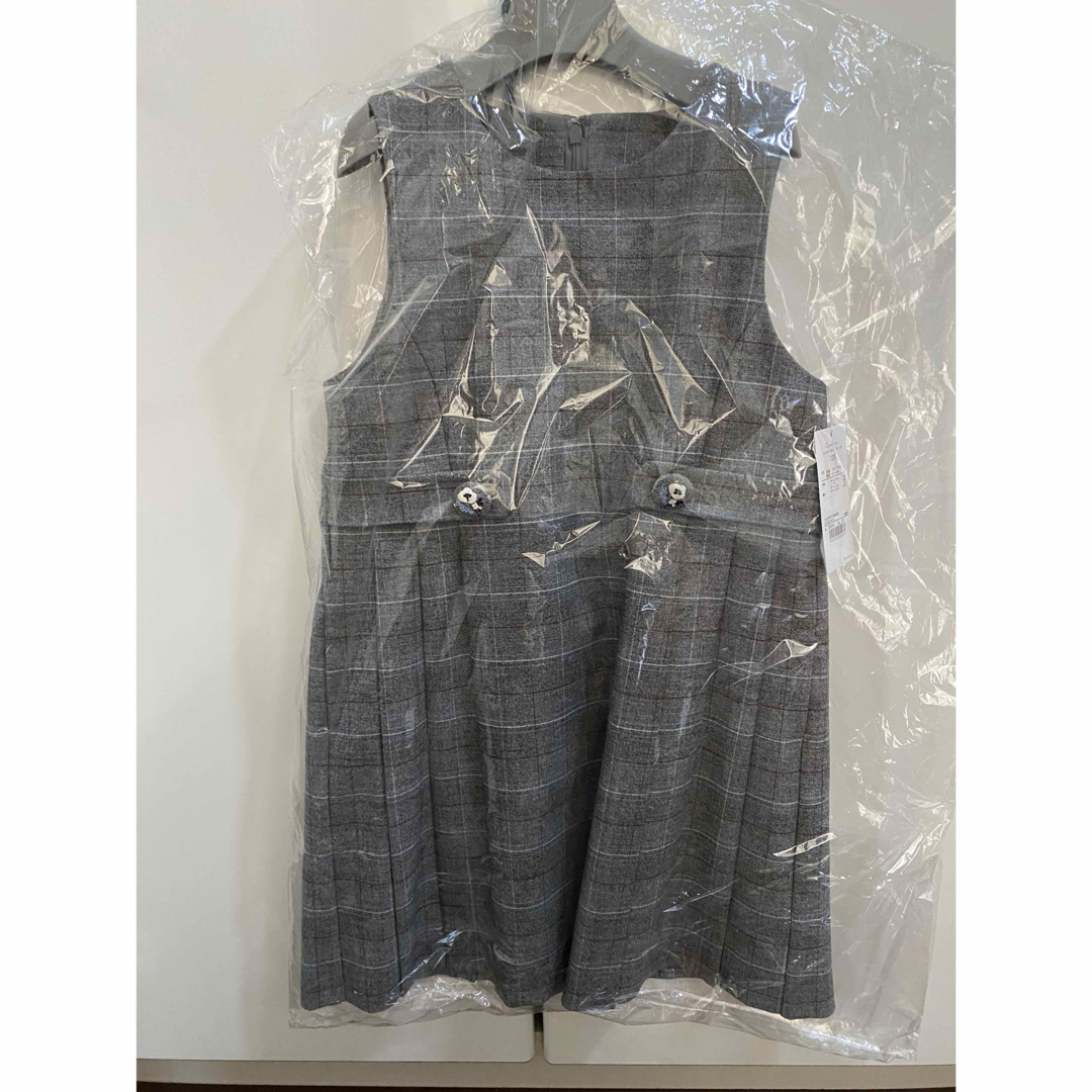 UNIQLO(ユニクロ)のコンビミニ　ストレッチツイル プリーツジャンパースカート（チェック） キッズ/ベビー/マタニティのキッズ服女の子用(90cm~)(ワンピース)の商品写真