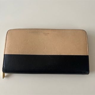 セリーヌ(celine)のCELINE セリーヌ  財布　長財布　ベージュ　黒　バイカラー(財布)