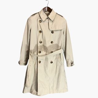 バーバリー(BURBERRY)のイングランド製 BURBERRY バーバリー トレンチ コート アウター ヨーロッパ古着 ベージュ (メンズ M相当) 中古 古着 P1826(トレンチコート)