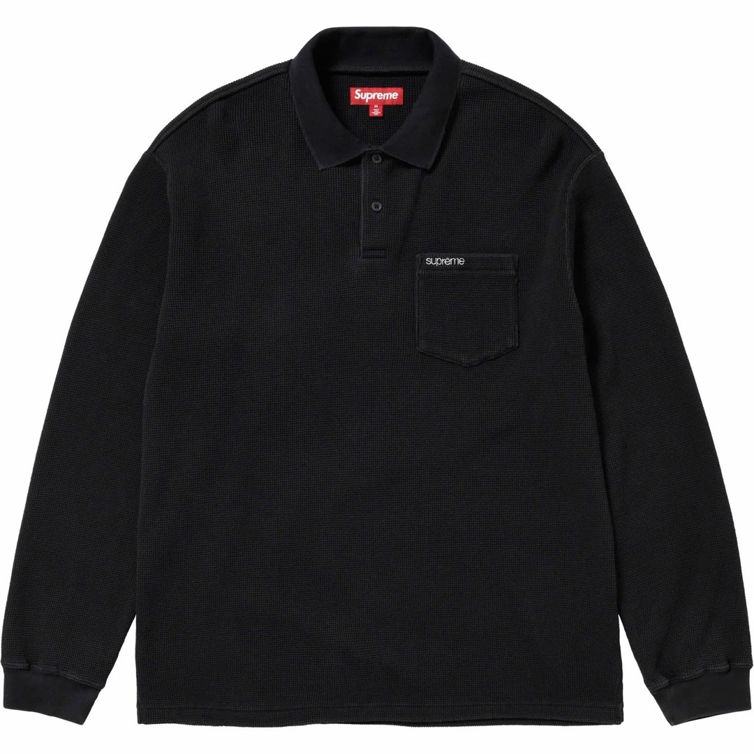 Supreme - Supreme 23FW Thermal L/S Polo 黒 サイズL 新品の Supreme - Supreme 23FW Thermal L/S Polo 黒 サイズL 新品の