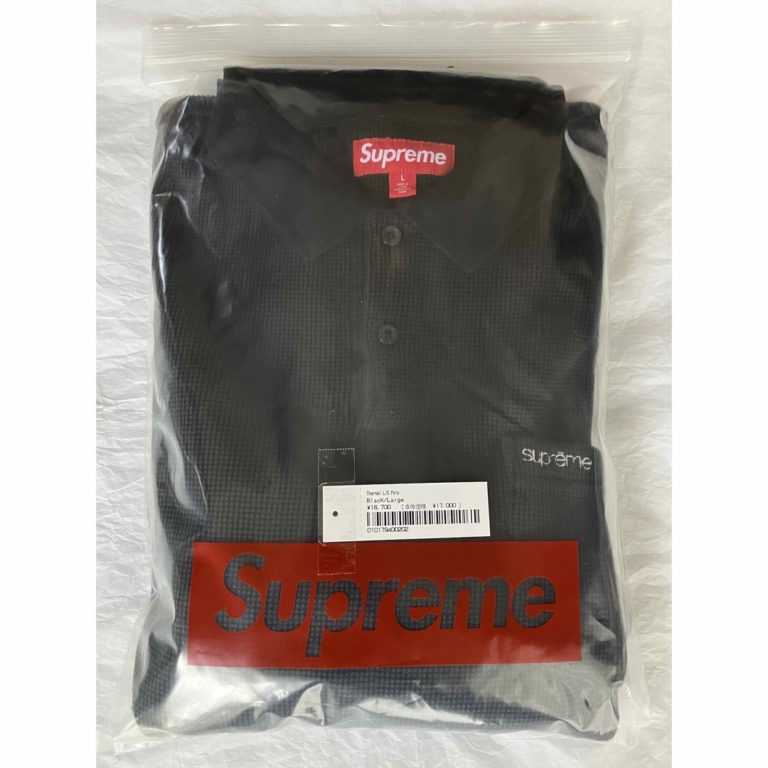 Supreme - Supreme 23FW Thermal L/S Polo 黒 サイズL 新品の Supreme - Supreme 23FW Thermal L/S Polo 黒 サイズL 新品の