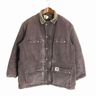 カーハート(carhartt)の90年代 USA製 Carhartt カーハート ダック ジャケット 防寒 カバーオール ウールブランケット ダークブラウン (メンズ XL) 中古 古着 P1839(その他)