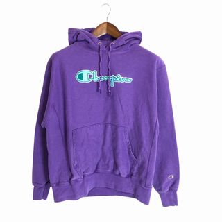 チャンピオン(Champion)のChampion チャンピオン リバースウィーブ ロゴ スウェット パーカー パープル (メンズ L) 中古 古着 P1872(パーカー)